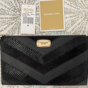 Michael Kors Black Leather Clutch